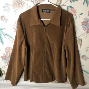 BRIGGS new york. Brown zip up jacket. Size M.